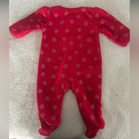 Carter's Fleece Festive Red Reindeer Footie - Picture 2 of 3